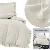 Pościel - Pościel 160X200 3Cz Jednolita Z Falbaną Jowita - miniaturka - grafika 1