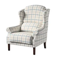 Fotele - Dekoria pl pl Fotel Unique ecru tło niebieska kratka 85 × 107 cm Avinon 185-131-66 - miniaturka - grafika 1