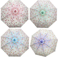 Parasole - Parasolka półprzeźroczysta kwiatki misie MIX - miniaturka - grafika 1