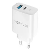 Ładowarki do telefonów - Ładowarka sieciowa FOREVER QC TC-07-30AC 30W Biały - miniaturka - grafika 1