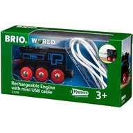 Kolejki i akcesoria - Brio Czarna lokomotywa z baterią i Mini-USB 33599 - miniaturka - grafika 1