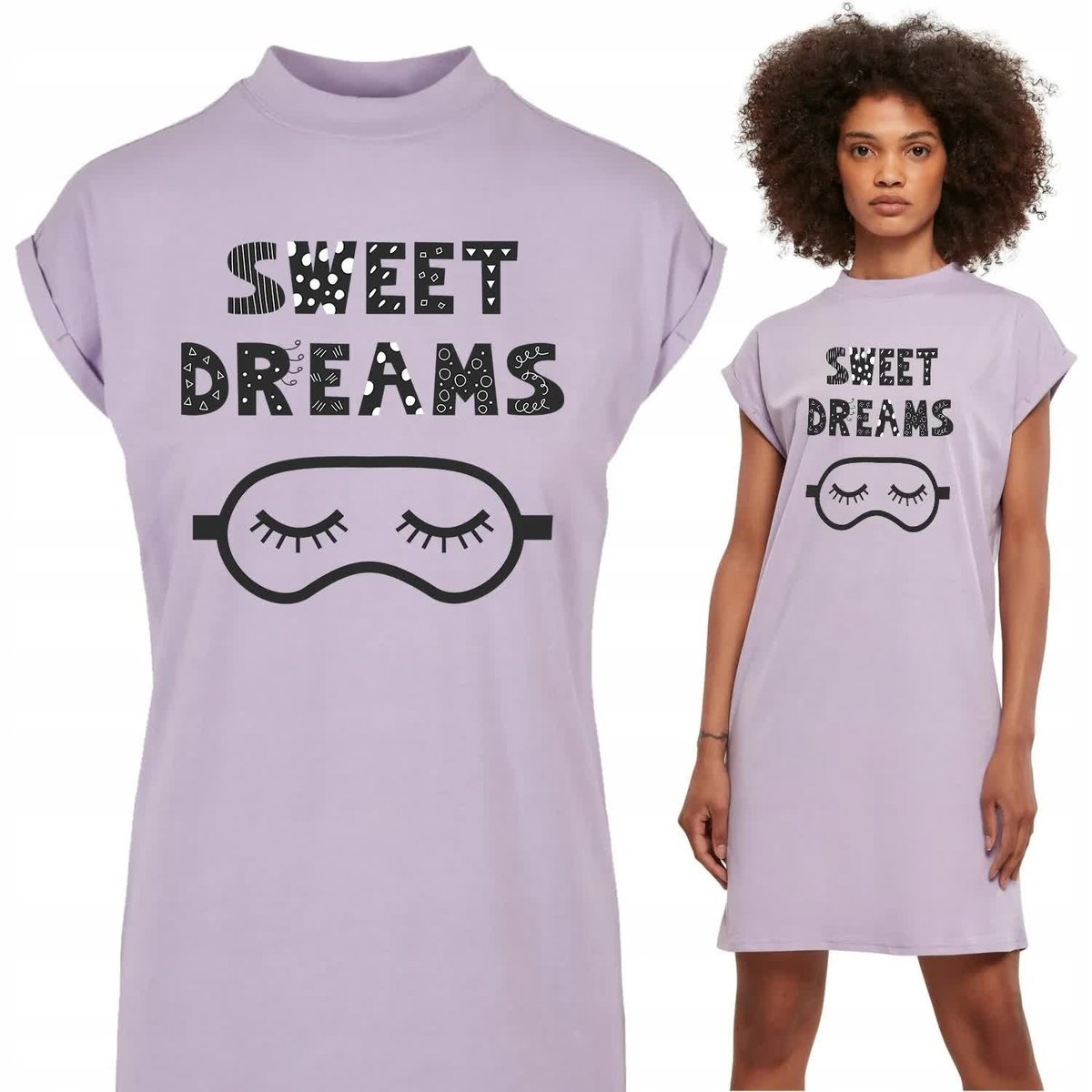 Koszula Nocna Lawendowa SWEET DREAMS Mix Wzory L