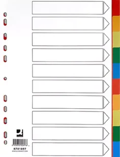 Przekładki PP A4 11 kart - Q-Connect - Szkolne artykuły papiernicze - miniaturka - grafika 1