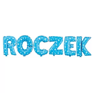 PAL Zestaw balonów foliowych "Roczek" niebieski w gwiazdki - 40 cm 460294 - Baby shower i roczek - miniaturka - grafika 1