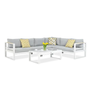 Narożnik wypoczynkowy PANAMA White - Meble ogrodowe - miniaturka - grafika 1