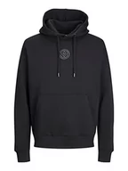 Bluzy męskie - Bestseller A/S Męska bluza z kapturem JJECOSMO Sweat Hood NOOS, czarna, XXL, czarny, XXL - miniaturka - grafika 1