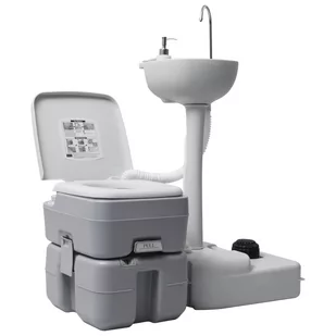 VidaXL Lumarko Przenośna toaleta kempingowa z umywalką, szara 30140 VidaXL - Toalety turystyczne i przenośne - miniaturka - grafika 1