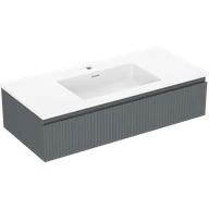 Szafki łazienkowe - Mexen Rivel szafka łazienkowa 100 cm z umywalką Otis, 1 szuflada, ryflowana , grafit mat/biała mat - 91A20-10023-1-BF66-W18M01 - miniaturka - grafika 1