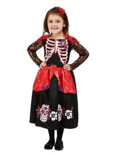Smiffys Smiffys 63074T2 kostium dla małych dziewczynek Day of The Dead, dla chłopców, czarny, lata 3-4 lat 63074T2 - Stroje karnawałowe - miniaturka - grafika 1