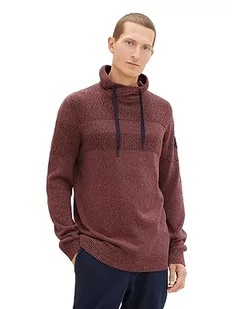 TOM TAILOR sweter męski, 32740 – granatowa (Navy Red Orange Blue) Mouline), L - Swetry męskie - miniaturka - grafika 1