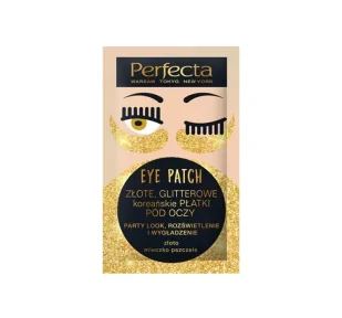 Perfecta EYE PATCH ZŁOTE, GLITTEROWE koreańskie PŁATKI POD OCZY 1szt - Kosmetyki pod oczy - miniaturka - grafika 1
