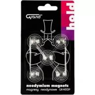 Akcesoria do tablic - Magnesy neodymowe z uchwytem 12mm 5szt GRAND - miniaturka - grafika 1