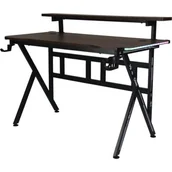 Biurka gamingowe - Biurko gamingowe COBRA CRF4012 RGB Brązowy - miniaturka - grafika 1