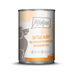 Korzystny pakiet MjAMjAM Adult, 12 x 400 g - Soczysty kurczak z delikatną kaczką - Mokra karma dla psów - miniaturka - grafika 1