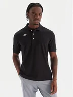 Koszulki męskie - Kappa Polo Logo Sharas Mss 302B3D0 Czarny Regular Fit - miniaturka - grafika 1
