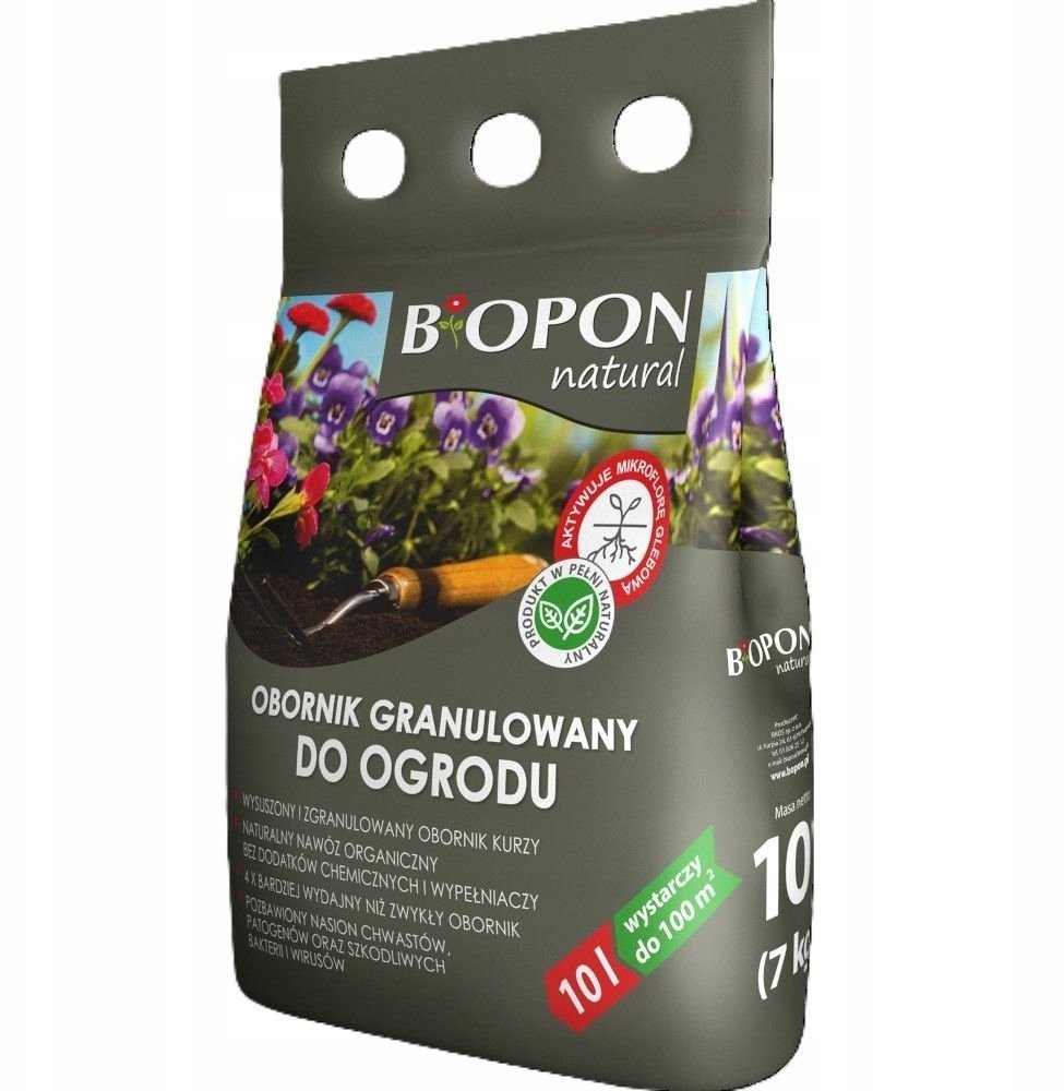 Biopon obornik nawóz naturalny granulowany organiczny kurzak 10L