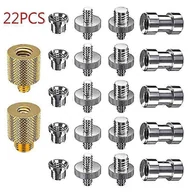 Akcesoria fotograficzne - 22 sztuk / zestaw Metal 1/4 do 3/8 Konwerter Gwintowane Statyw Aparat fotograficzny Adapter Mosiężne zestawy Akcesoria fotograficzne - miniaturka - grafika 1