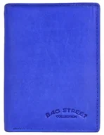 Portfele - NIEBIESKI Portfel Męski SKÓRZANY Pionowy Młodzieżowy SKÓRA Bag Street NEON - miniaturka - grafika 1