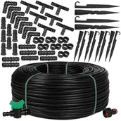 Węże ogrodowe i zraszacze - Czarna linia kroplująca 16mm/1,6 LPH 100m + akcesoria MADE IN EU - miniaturka - grafika 1