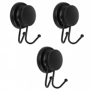 Yoka, Komplet wieszaków łazienkowych, czarnych, 3 szt. - Wieszaki łazienkowe Yoka, Komplet wieszaków łazienkowych, czarnych, 3 szt. - Wieszaki łazienkowe - miniaturka - grafika 1