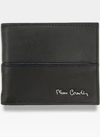 Portfele - Pierre Cardin, Portfel skórzany męski, Tilak38 8824, czarny/niebieski, ochrona RFID, mały - miniaturka - grafika 1