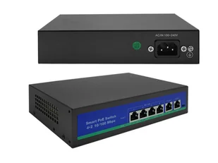 Switch 4-portowy PoE 802.3af, 2 xUPLINK, 1000Mbps, wbudowany zasilacz DC 52V, tryb Extend( 250m). - Switche - miniaturka - grafika 2