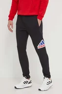 Spodnie męskie - adidas spodnie dresowe kolor czarny z nadrukiem IS3232 - miniaturka - grafika 1