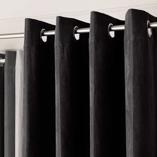 Zasłona welurowa gotowa na przelotkach, rozmiar 140x250 cm, kolor antracytowy - Zasłony - miniaturka - grafika 1