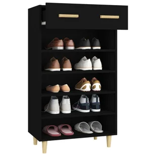 Lumarko Szafka na buty, czarna, 60x35x105 cm, materiał drewnopochodny - Szafki na buty - miniaturka - grafika 6
