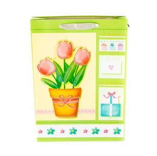 Torba Prezentowa Kwiaty 30X42Cm Różne Kolory - Opakowania i torebki na prezenty - miniaturka - grafika 1