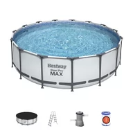 Baseny ogrodowe - Basen stelażowy Steel Pro MAX 457x122 15FT BESTWAY 5w1 + Akcesoria - miniaturka - grafika 1