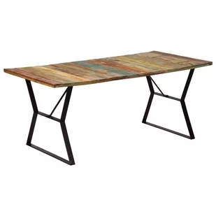 vidaXL Stół do jadalni, 180x90x76 cm, z litego drewna z odzysku - Stoły - miniaturka - grafika 1