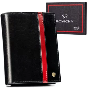 Rovicky Portfel Skórzany Męski Z Rfid W Pudełku Na Prezent - Portfele - miniaturka - grafika 1