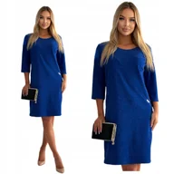 Sukienki - CHABROWA PROSTA ŚWIECĄCA BROKATOWA SUKIENKA MINI SYLWESTER ROZMIAR 46 - miniaturka - grafika 1