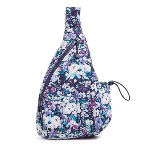Vera Bradley Damski plecak na ramię o wadze piórkowej, Ogród Artysty Fioletowy, Rozmiar Uniwersalny