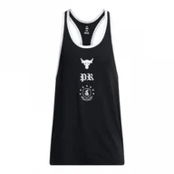 Koszulki sportowe męskie - Męski top treningowy Under Armour Project Rock Racer Tank Boh - czarny - UNDER ARMOUR - miniaturka - grafika 1