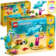 Klocki - LEGO CREATOR 3 w 1 - DELFIN I ZOLW KONIK MORSKI SLIMAK 3w1 31128 KLOCKI PREZENT + EBOOK - miniaturka - grafika 1