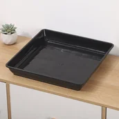Donice - Czarna plastikowa doniczka 15*15 cm, kwadratowa tacka ociekowa, odpowiednia do użytku wewnątrz i na zewnątrz, 2 sztuki - miniaturka - grafika 1