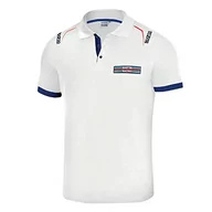 Akcesoria motocyklowe - Sparco 01276MRBI3L, Martini Racing Polo, Biały, Unisex Dorosły Standard, Kolorowy, 42/50 EU, Wielobarwny - miniaturka - grafika 1