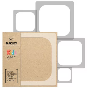 Szablon Malarski Wielokrotny Dla Dzieci (5 Szt.) // Zaokrąglony Kwadrat - Scrapbooking - miniaturka - grafika 1