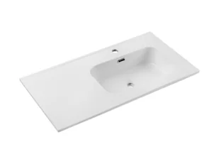 Umywalka meblowa Comad Go 90x46 cm prostokątna prawa biały połysk - Umywalki - miniaturka - grafika 1
