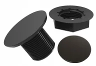 Akcesoria do armatury i ceramiki - ZAŚLEPKA CZARNA DO ZLEWOZMYWAKA UMYWALKI KUCHNI - miniaturka - grafika 1