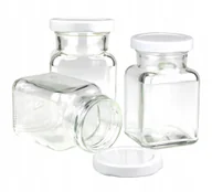 Pojemniki kuchenne - 3x pojemniki słoiki słoiczki na przyprawy 150 ml z białą zakrętką fi 53 - miniaturka - grafika 1