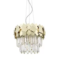 Lampy sufitowe - Zuma Line LAMPA wisząca QUASAR P0506-05A-F4E3 szklana OPRAWA okrągły ZWIS glamour crystals złoty przezroczysty P0506-05A-F4E3 - miniaturka - grafika 1