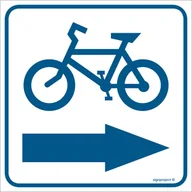 Systemy ekspozycyjne i znaki informacyjne - RA119 KIERUNEK ŚCIEŻKI ROWEROWEJ 1, PN - PŁYTA PCV 1MM; (300X300MM) - miniaturka - grafika 1