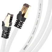 Pozostałe akcesoria sieciowe - Duronic CAT8 WE 0,5m Kabel sieciowy S/FTP biały transmisja 40GB skrętka LAN pachcord - miniaturka - grafika 1
