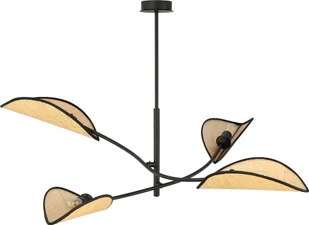 Lampa wisząca Orno PETALO lampa wisząca, moc max.4x40W, E14, czarna-ratan - Lampy sufitowe - miniaturka - grafika 1