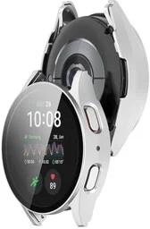 Bizon Etui ze szkłem do zegarka Case+Glass Watch do Galaxy Watch 7 44 mm, satynowo srebrne - Akcesoria do smartwatchy - miniaturka - grafika 1