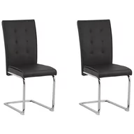 Krzesła - Beliani Zestaw 2 krzeseł do jadalni ekoskóra czarny ROVARD - miniaturka - grafika 1