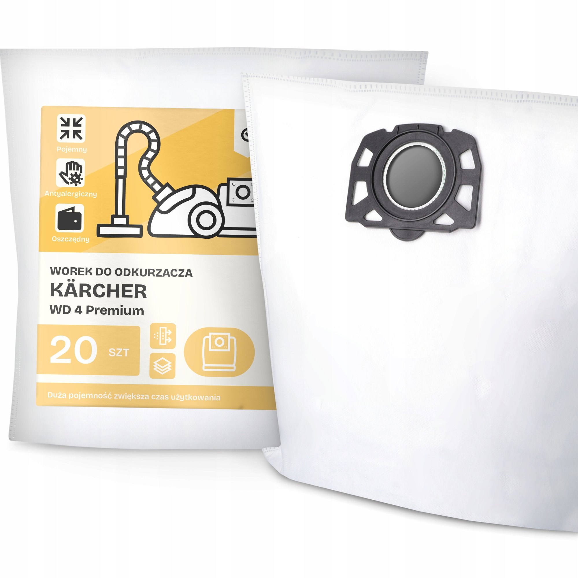 20x Worek do Odkurzacza Kärcher Wd 4 Premium Syntetyczny Flizelinowy Wor G9